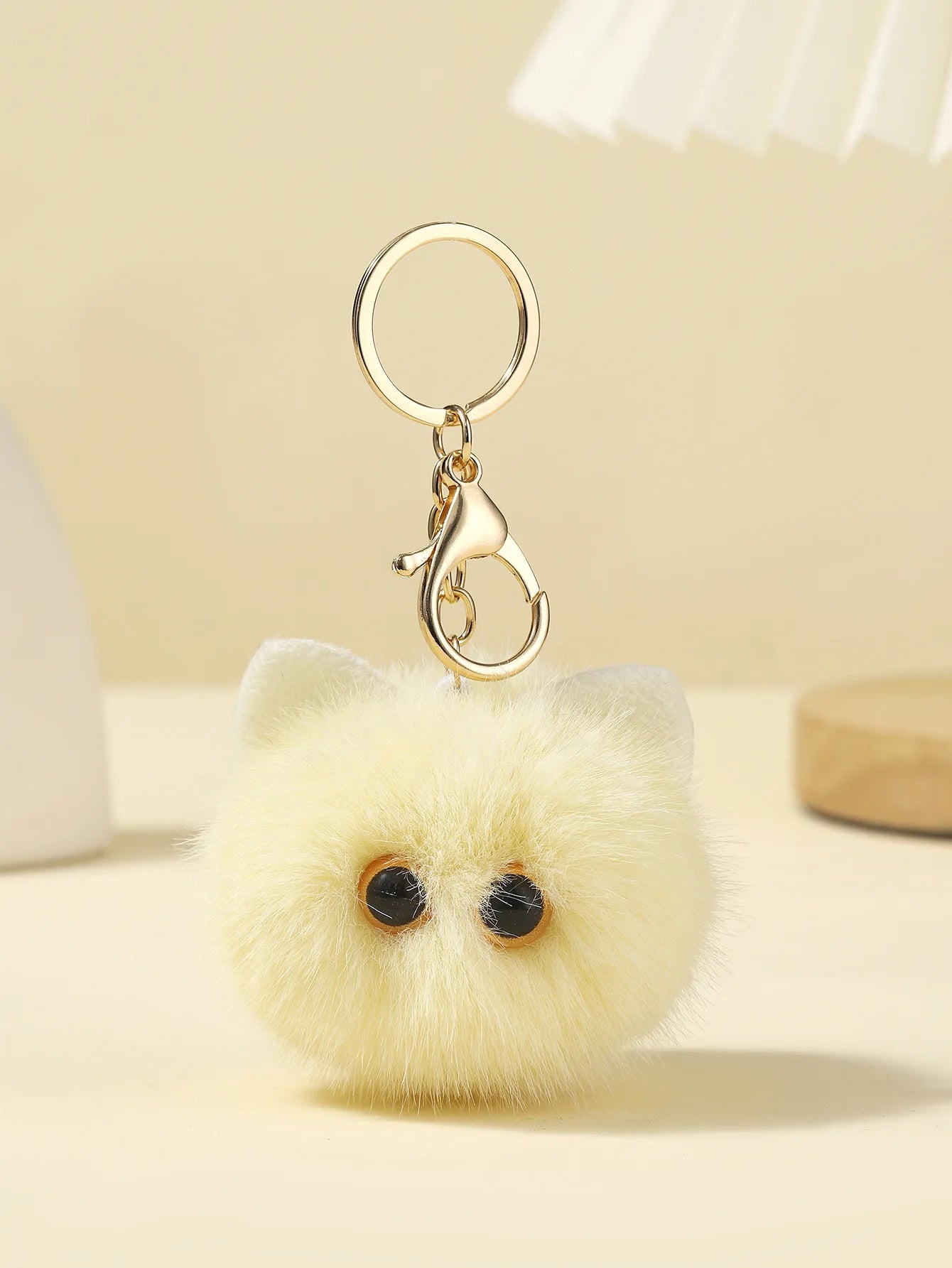 Plush Monster Keychain Cartoon Black Cat White Kitty Toy Pendant Car Keyring Women Girls Kids Gift Ornament Accessories