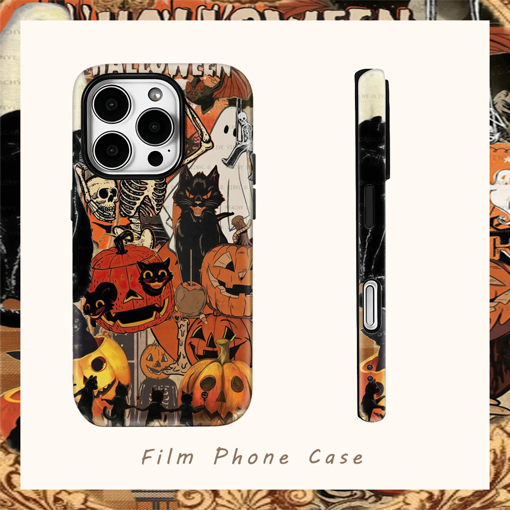 Vintage Pumpkin Paws Phone Case